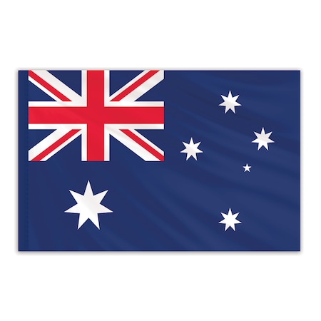 Australia Indoor Nylon Flag 5'x8' With Gold Fringe